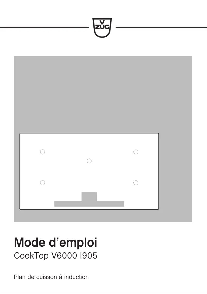 Page n°1 - Manuel utilisateur V-Zug CookTopInduction V6000