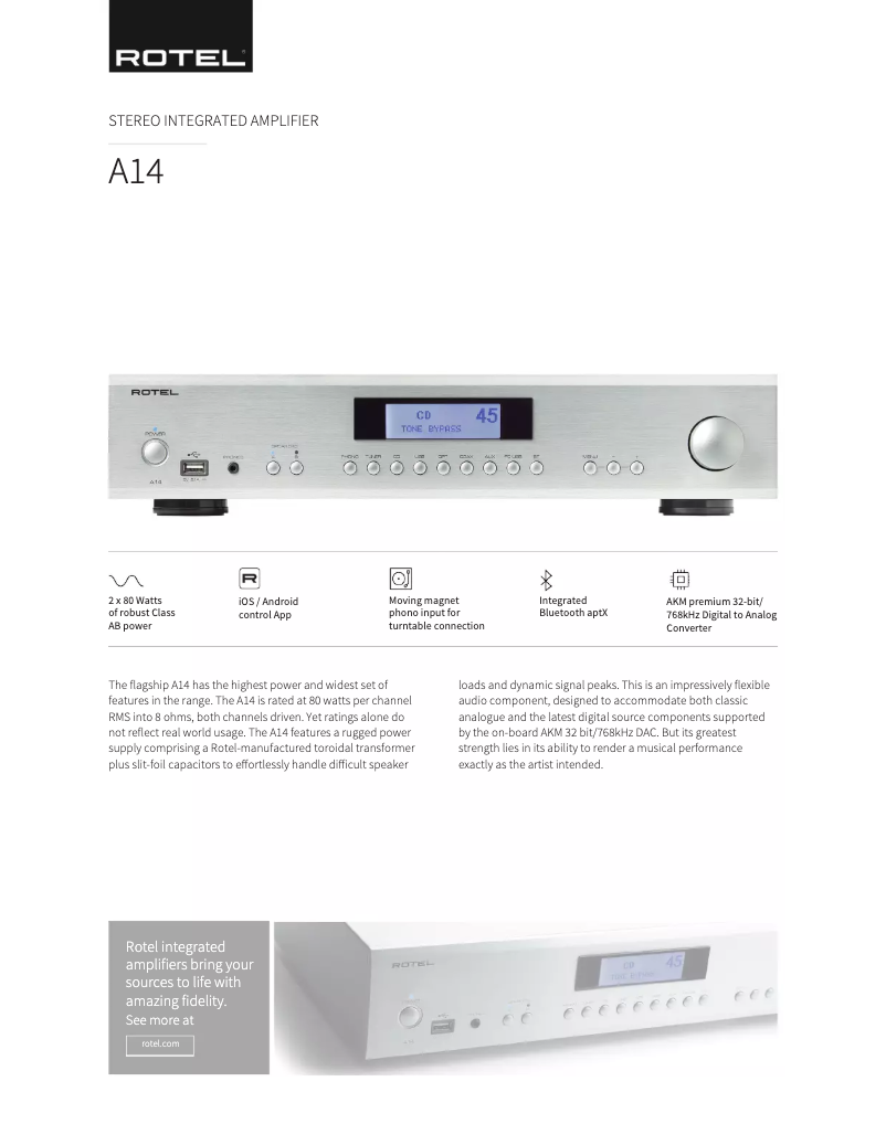 Page n°1 - Fiche technique Rotel A14