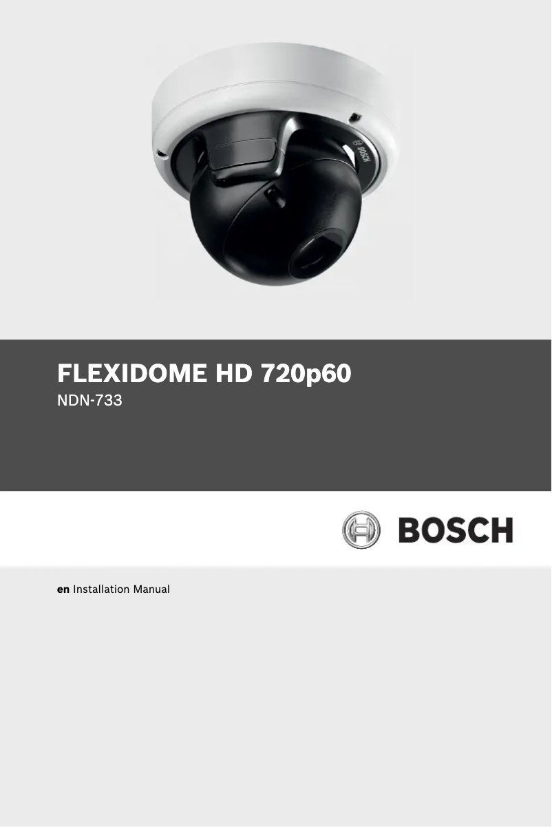 Page n°1 - Manuel utilisateur Bosch FlexiDome NDN-733