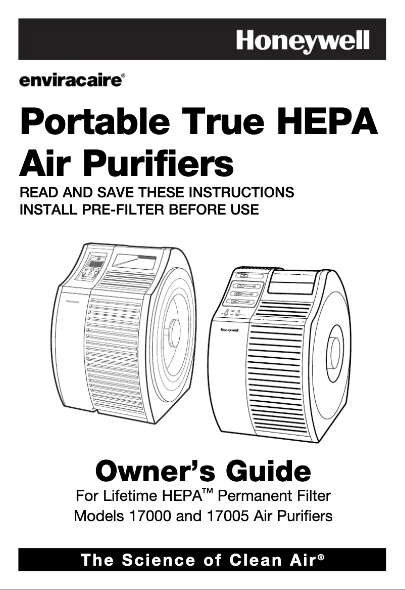 Page n°1 - Manuel utilisateur Honeywell 17000-S