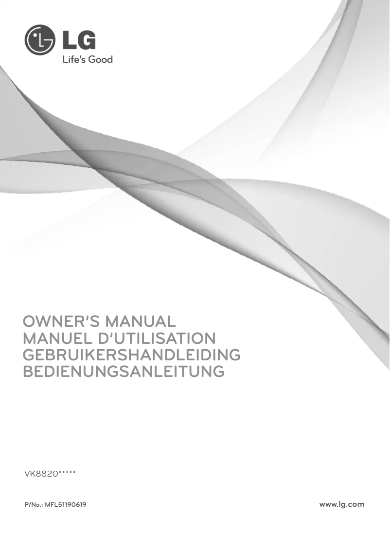 Page 1 de la notice Manuel utilisateur LG VK8820