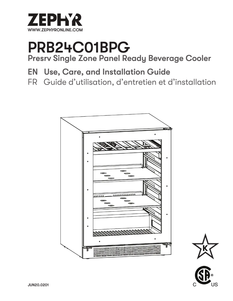 Page 1 de la notice Manuel utilisateur Zephyr PRB24C01BPG