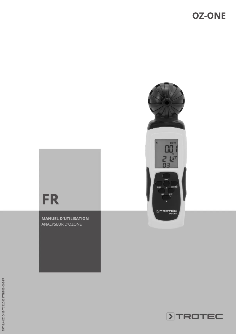 Page 1 de la notice Manuel utilisateur Trotec OZ-ONE