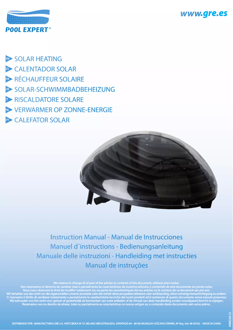 Imagen de la primera página del manual del dispositivo 90230 (CN)