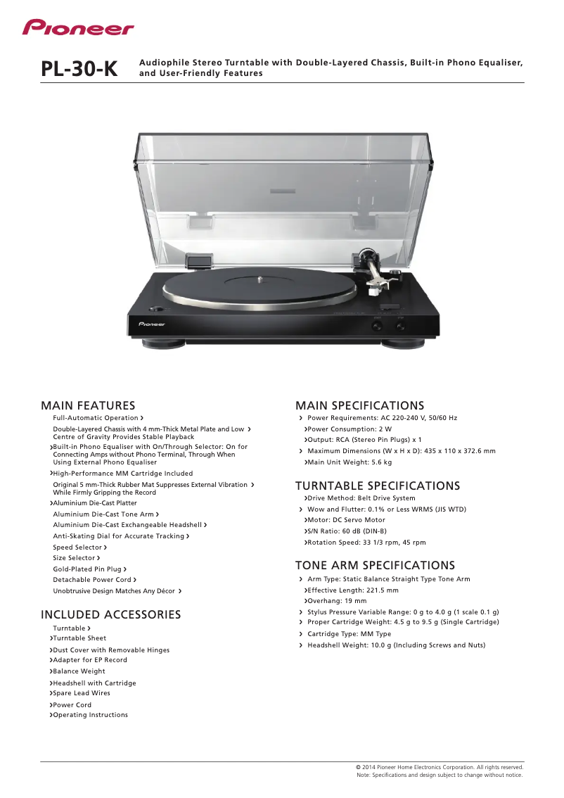 Image de la première page du manuel de l'appareil PL-30-K