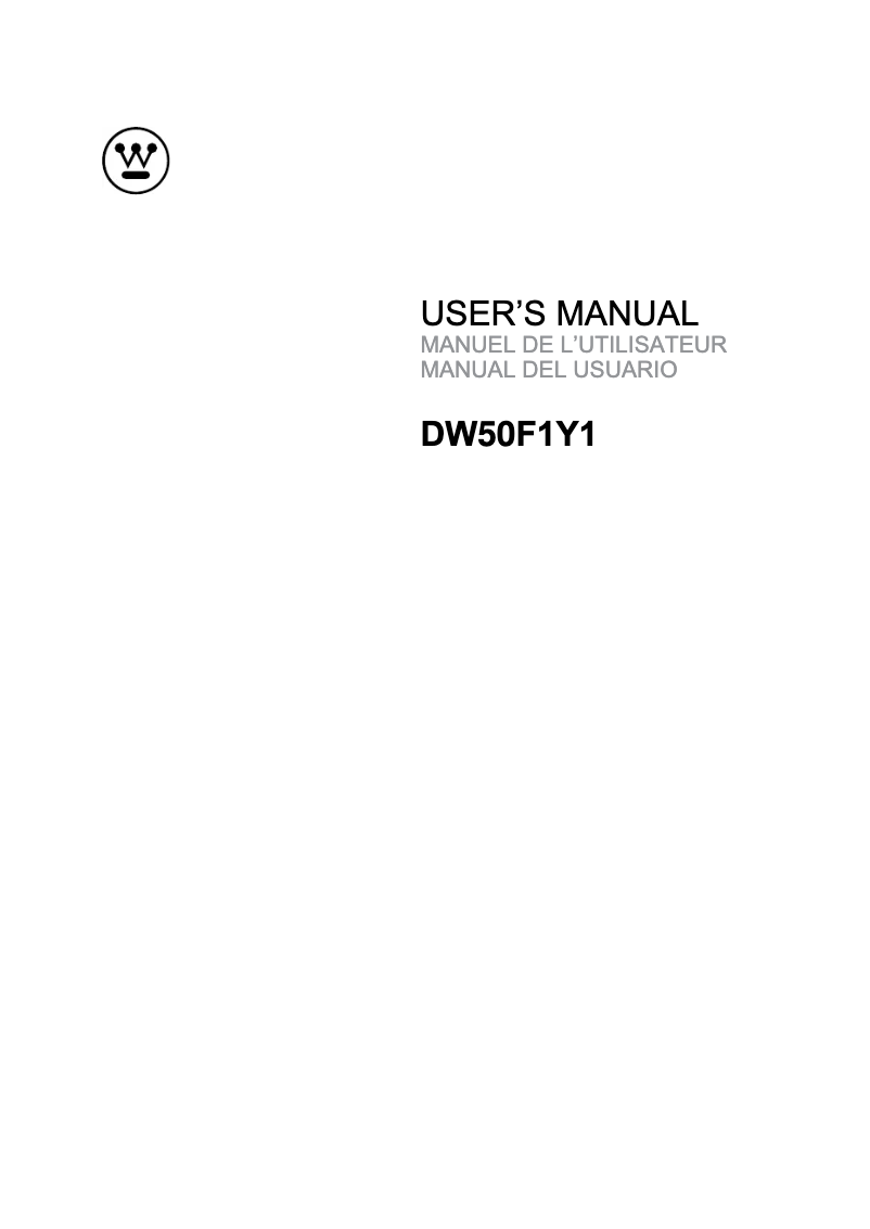 Image de la première page du manuel de l'appareil DW50F1Y1