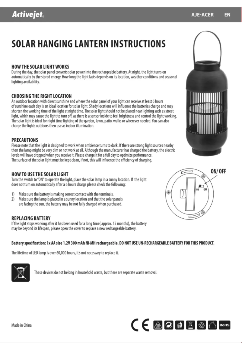 Page n°1 - Manuel utilisateur ActiveJet AJE-ACER