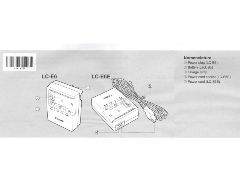 Page 1 de la notice Manuel utilisateur Canon LC-E6