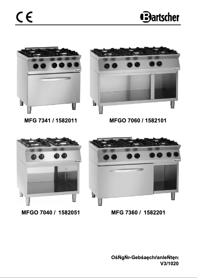 Page 1 de la notice Manuel utilisateur Bartscher 1582101