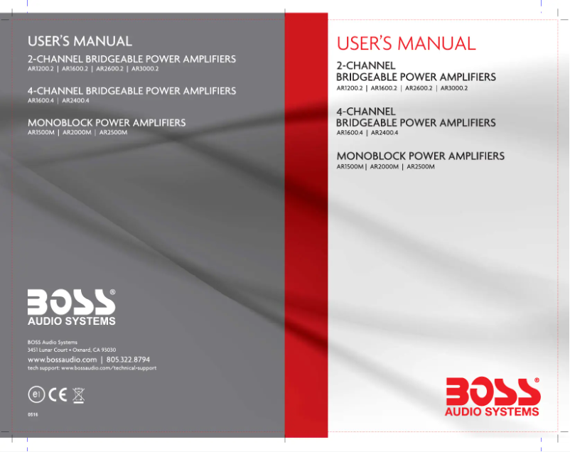 Page 1 de la notice Manuel utilisateur Boss AR1600.2