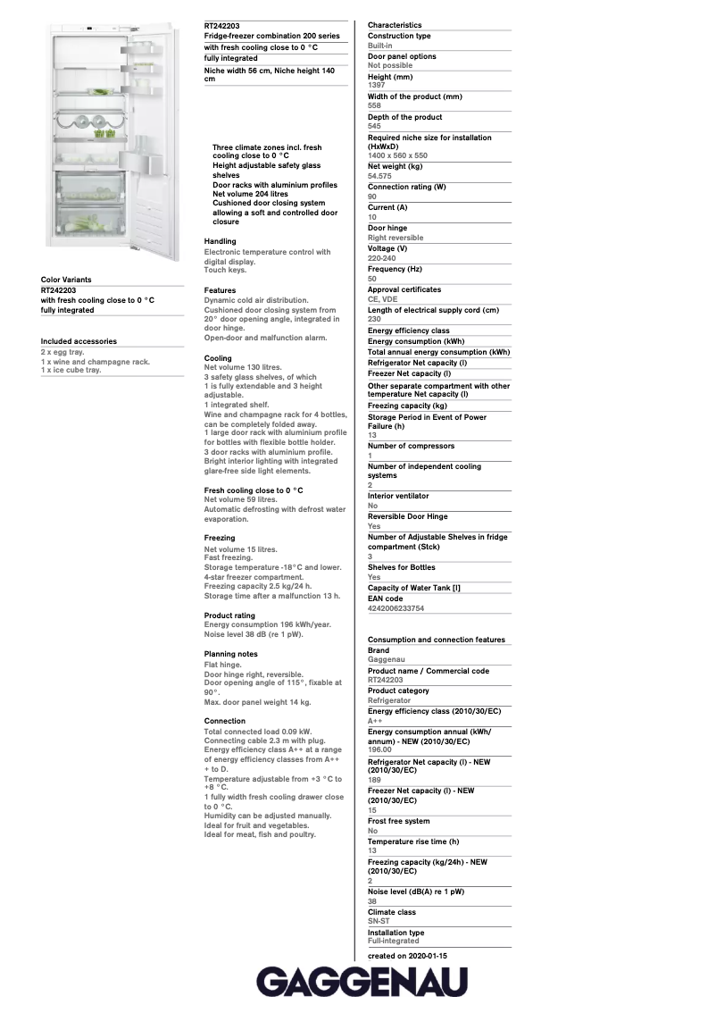 Image de la première page du manuel de l'appareil RT242203