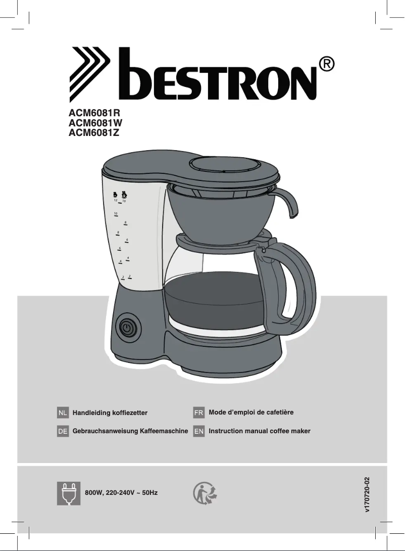 Page 1 de la notice Manuel utilisateur Bestron ACM6081W