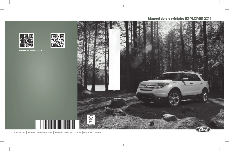 Page n°1 - Manuel utilisateur Ford Explorer (2014)