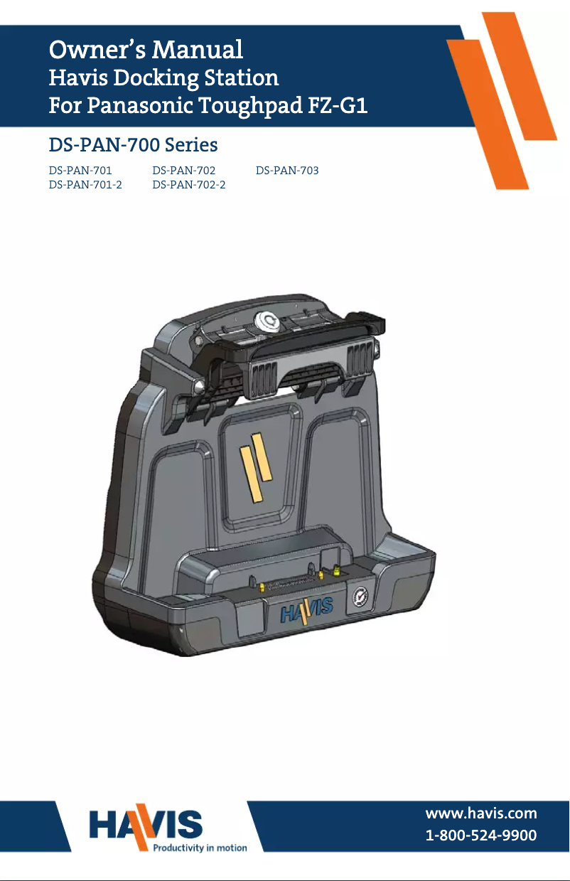 Page 1 de la notice Manuel utilisateur Havis DS-PAN-701