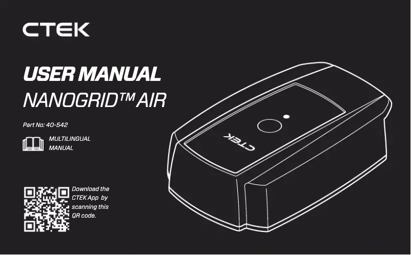Page 1 de la notice Manuel utilisateur Ctek NANOGRID AIR