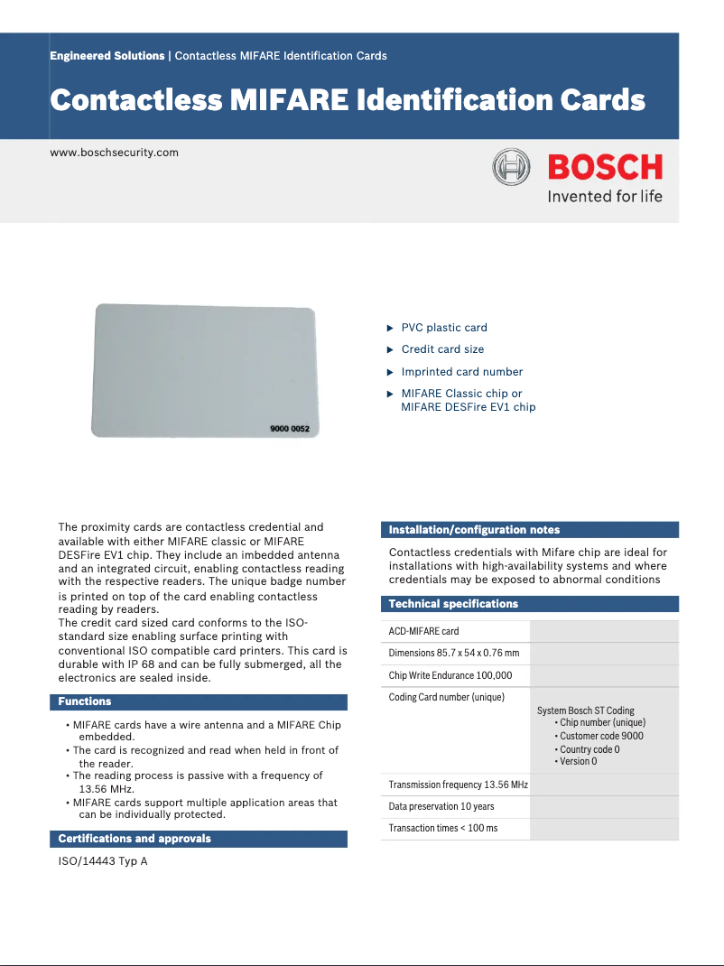 Page n°1 - Manuel utilisateur Bosch ACD-MFC-ISO
