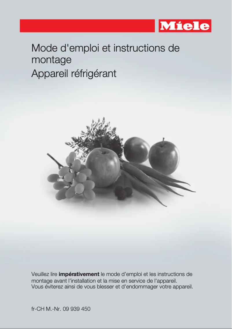 Page 1 de la notice Manuel utilisateur Miele K 34482 IDF