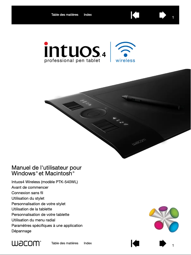 Image de la première page du manuel de l'appareil Intuos4 Wireless