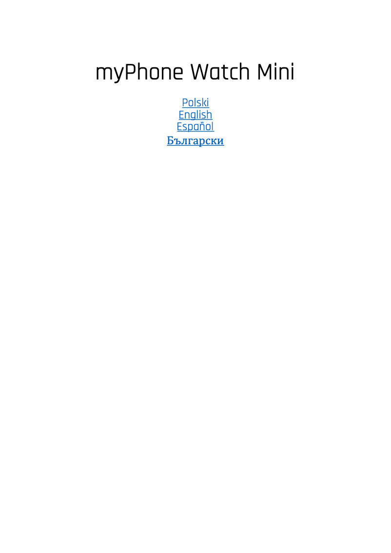 Page 1 de la notice Manuel utilisateur myPhone Watch Mini