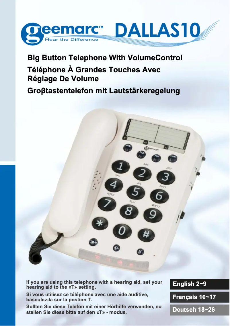 Imagen de la primera página del manual del dispositivo DALLAS10