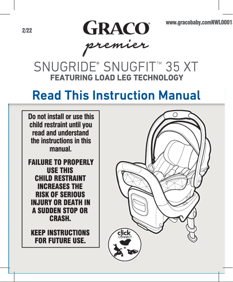 Page 1 de la notice Guide de démarrage rapide Graco Premier SnugRide SnugFit 35 XT