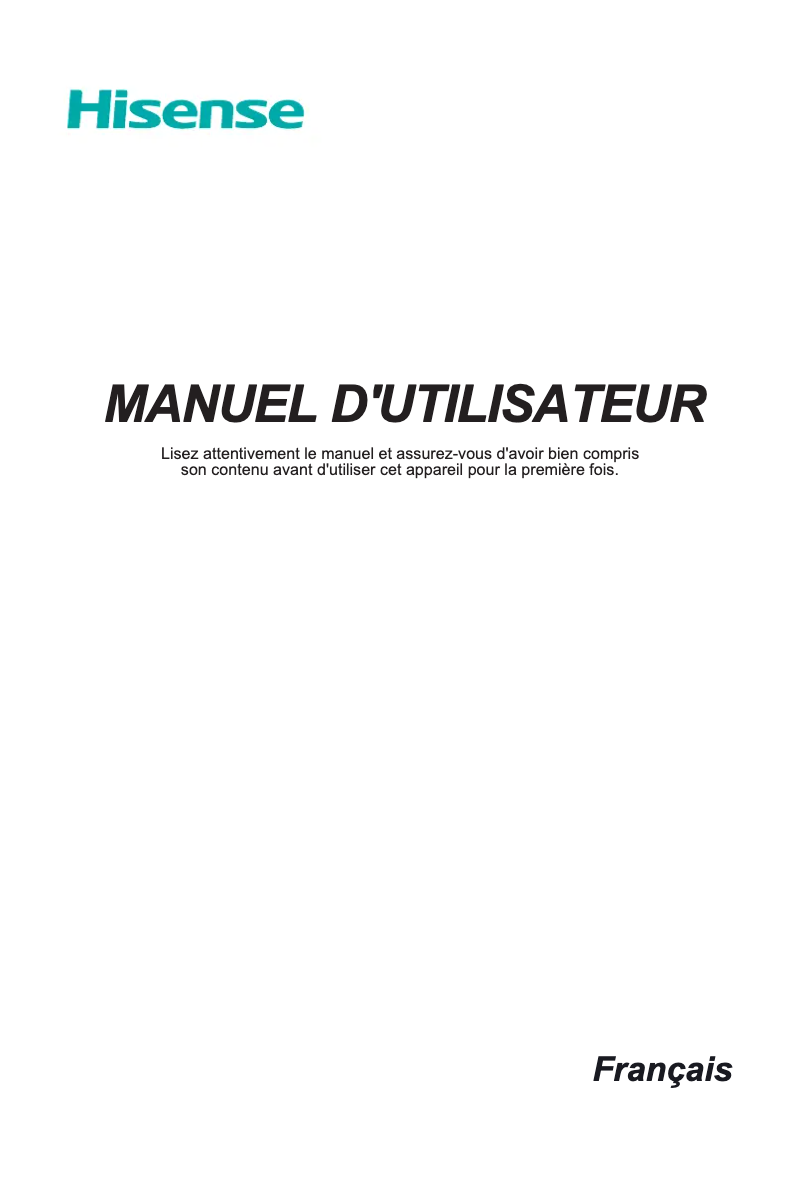 Page 1 de la notice Manuel utilisateur Hisense 50A7500F