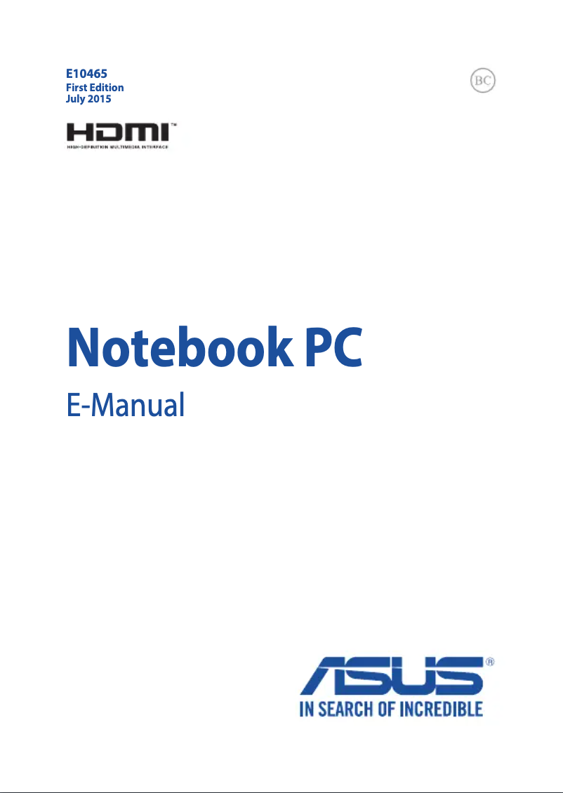 Page n°1 - Manuel utilisateur Asus X555UA