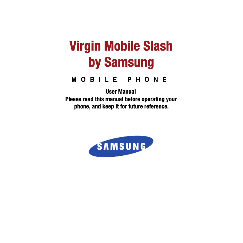 Page n°1 - Manuel utilisateur Samsung Slash