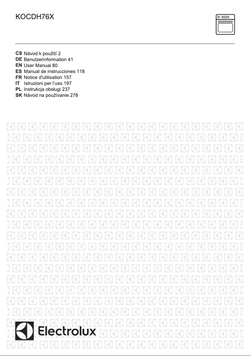 Page 1 de la notice Manuel utilisateur Electrolux KOCDH76X