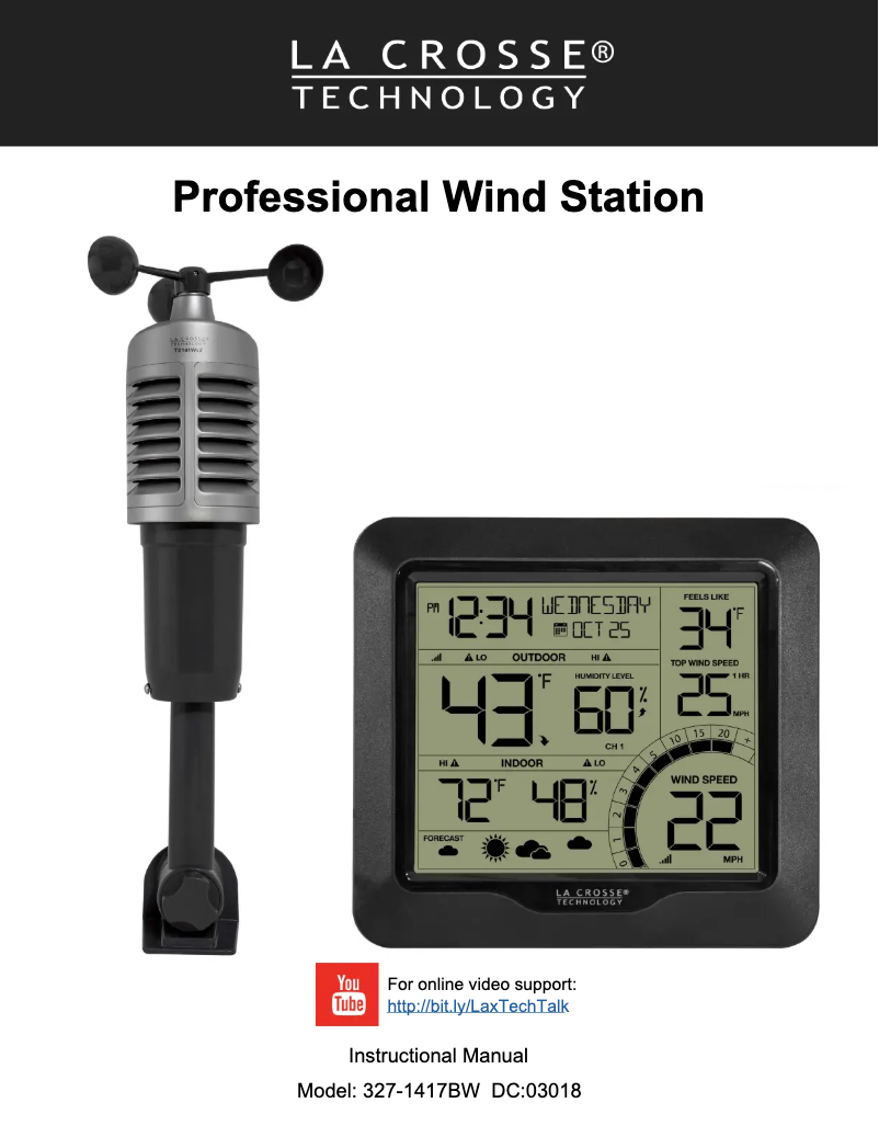 Página 1 del manual Manual de usuario La Crosse Technology 327-1417BW