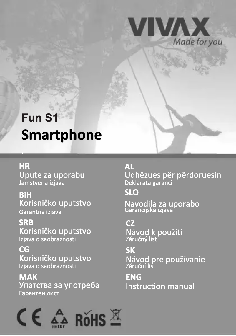 Page 1 de la notice Manuel utilisateur Vivax Fun S1