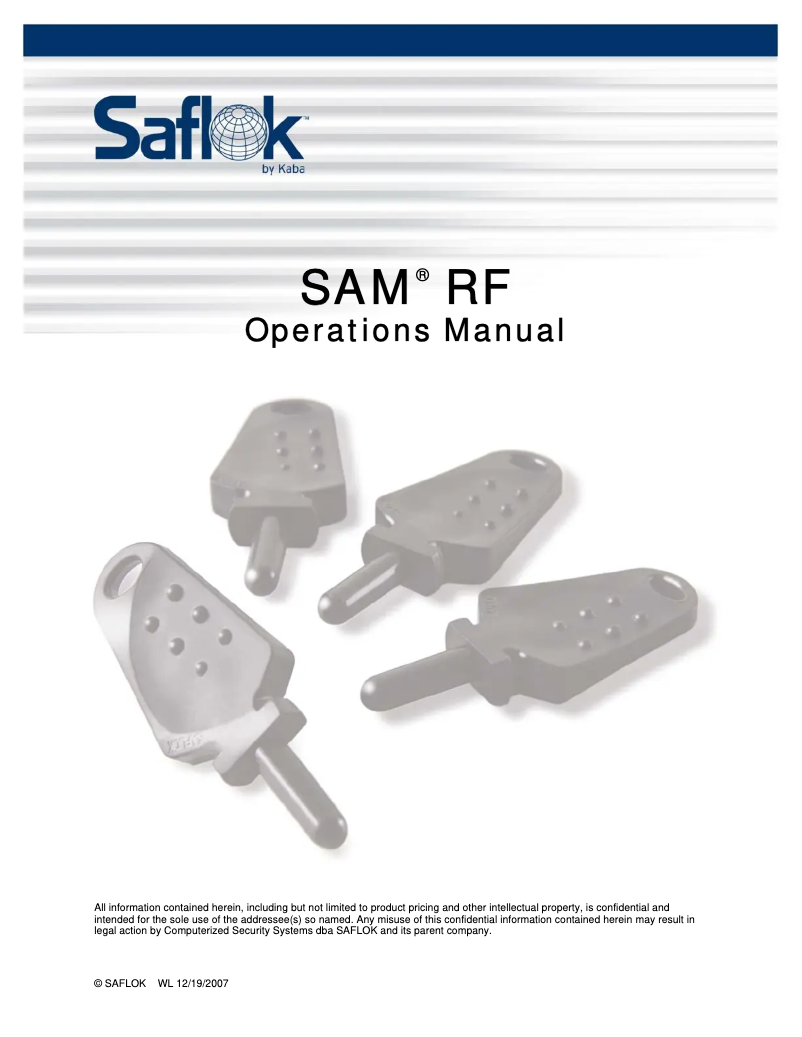 Image de la première page du manuel de l'appareil Sam RF