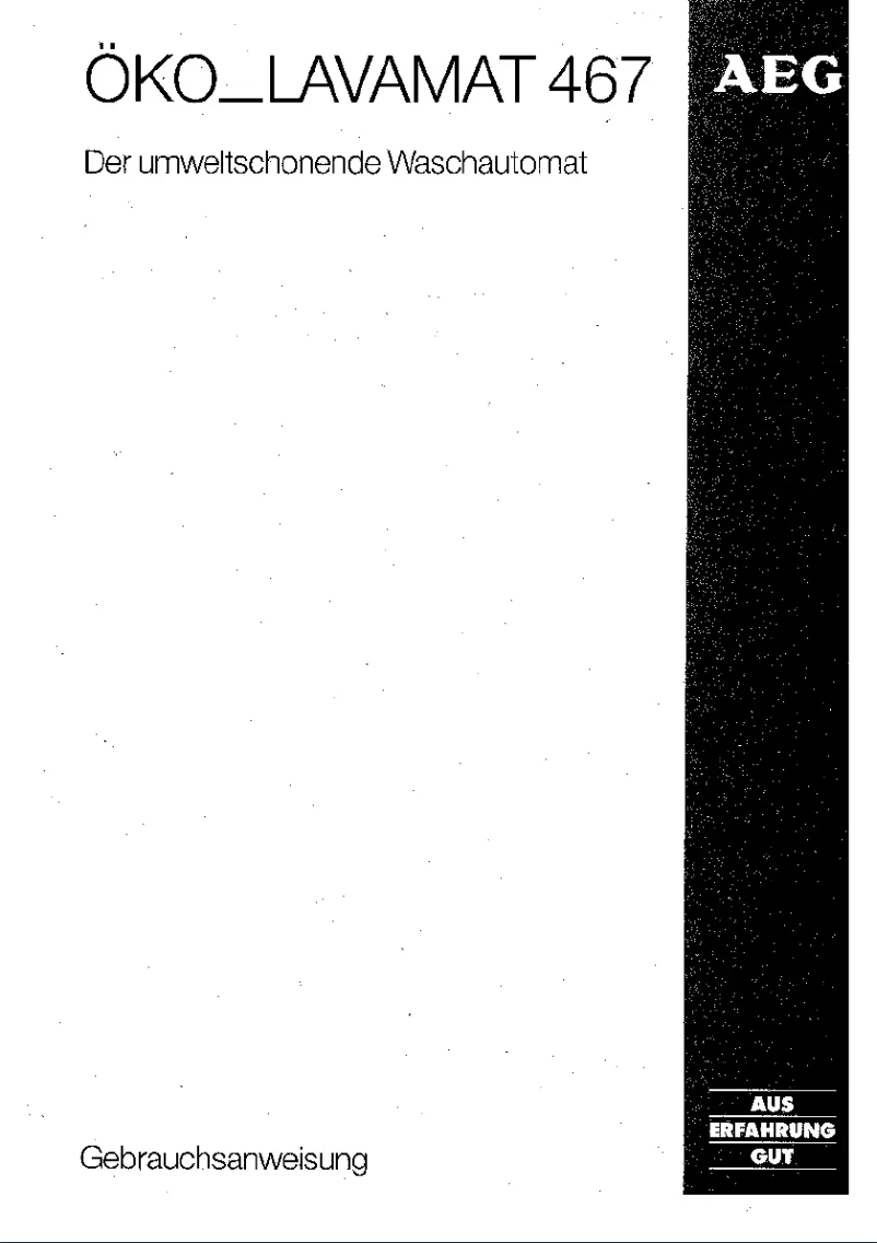 Page 1 de la notice Manuel utilisateur AEG Lavamat 467