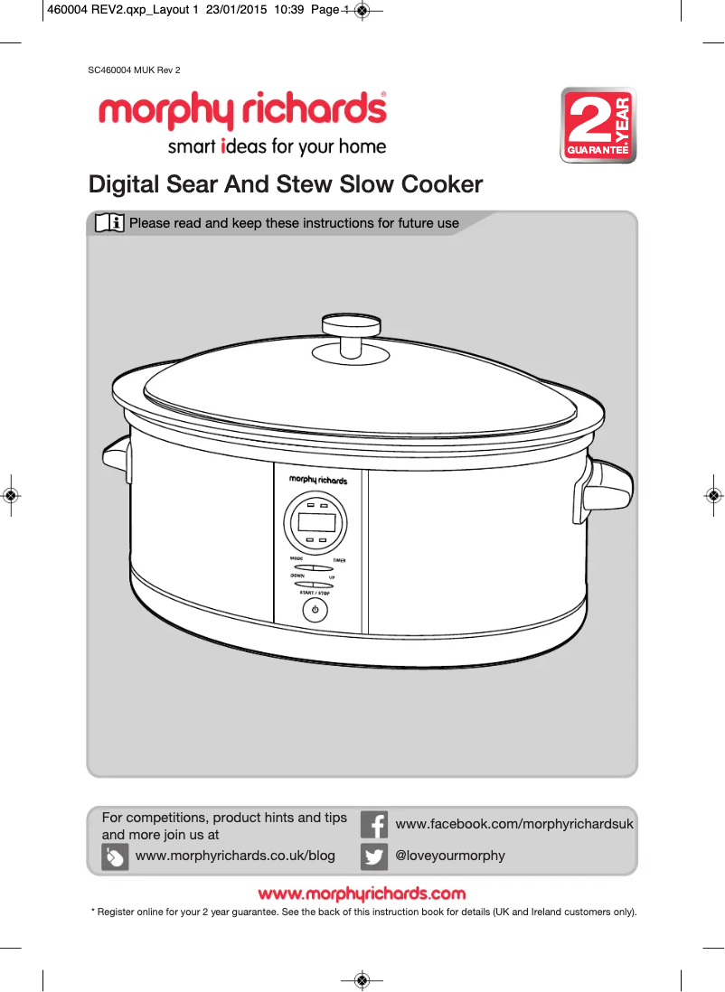 Image de la première page du manuel de l'appareil 460004