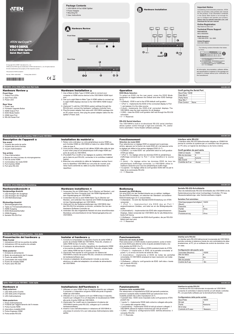 Página 1 del manual Manual de usuario ATen VS0108HA