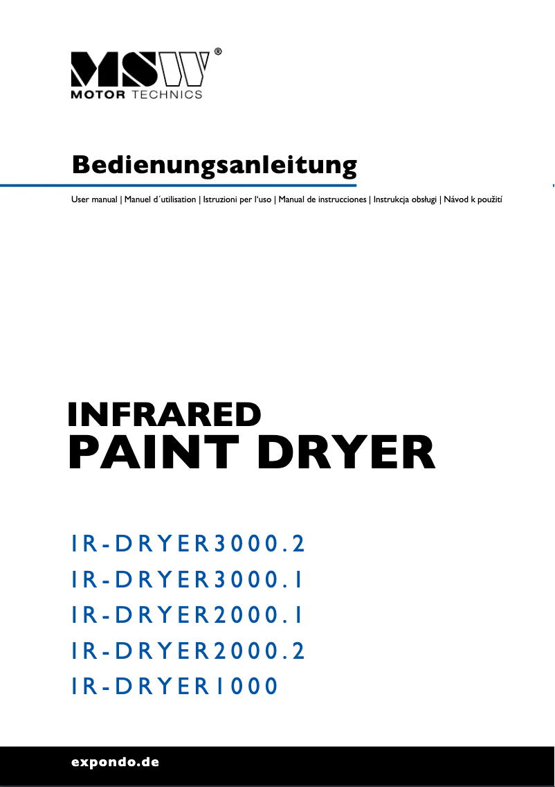 Página 1 del manual Manual de usuario MSW IR-DRYER3000.1