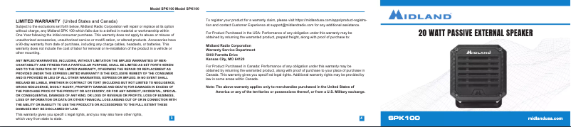 Image de la première page du manuel de l'appareil Slimline SPK200