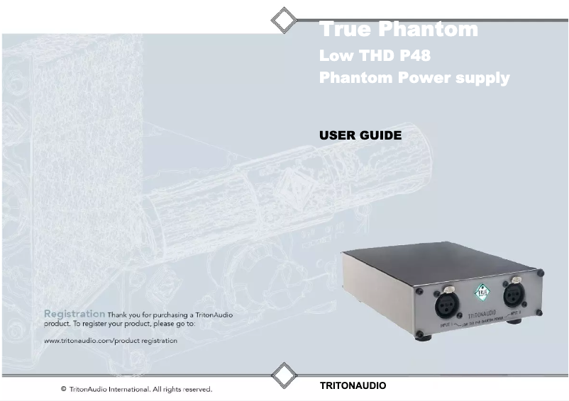 Page 1 de la notice Manuel utilisateur Triton True Phantom