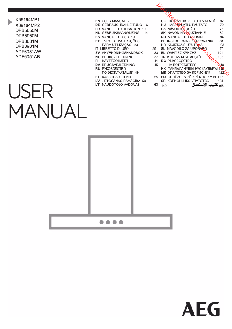 Page n°1 - Manuel utilisateur AEG DPB3931M