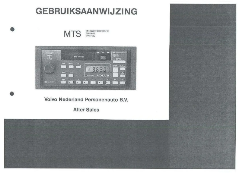 Page 1 de la notice Manuel utilisateur Volvo CR-4041 MTS