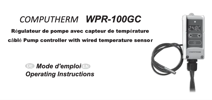 Page 1 de la notice Manuel utilisateur Computherm WPR-100GC