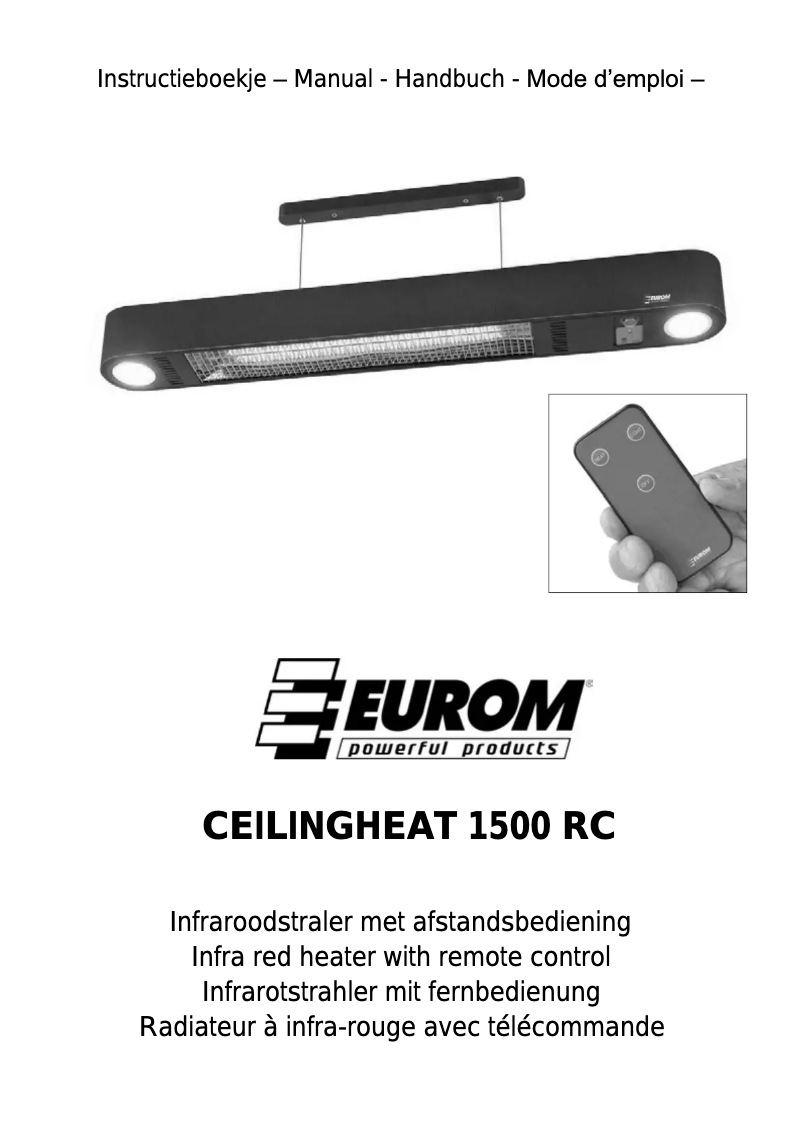Image de la première page du manuel de l'appareil Ceilingheat 1500 RC