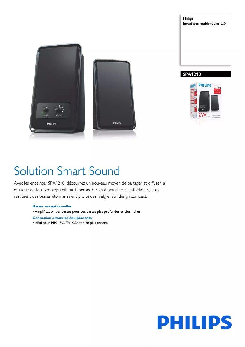 Image de la première page du manuel de l'appareil SPA1210
