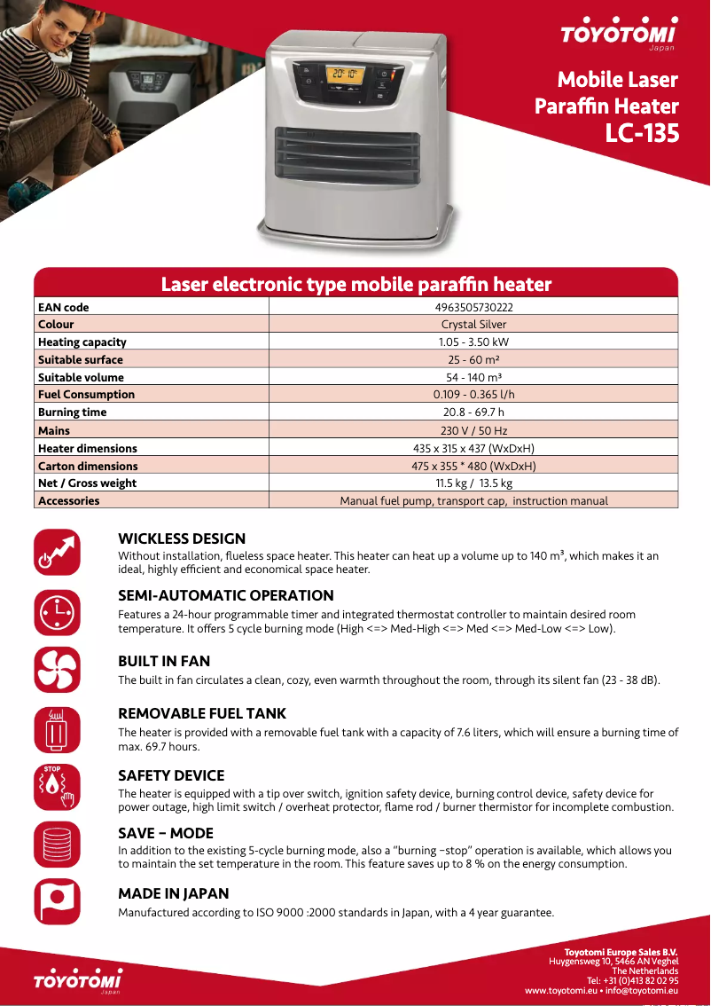 Page 1 de la notice Fiche technique Zibro LC 135