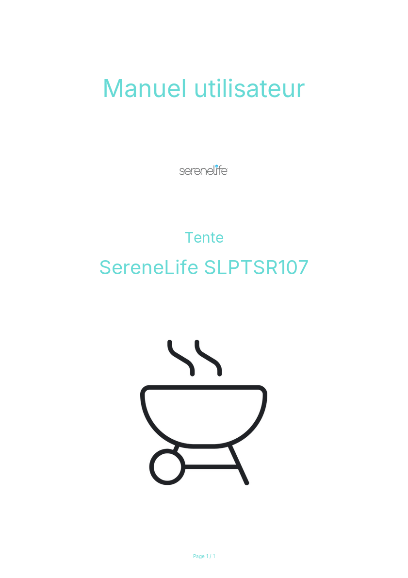 Image de la première page du manuel de l'appareil SLPTSR107