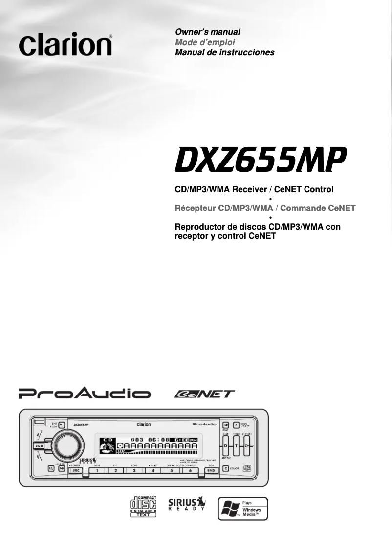 Image de la première page du manuel de l'appareil DXZ655MP