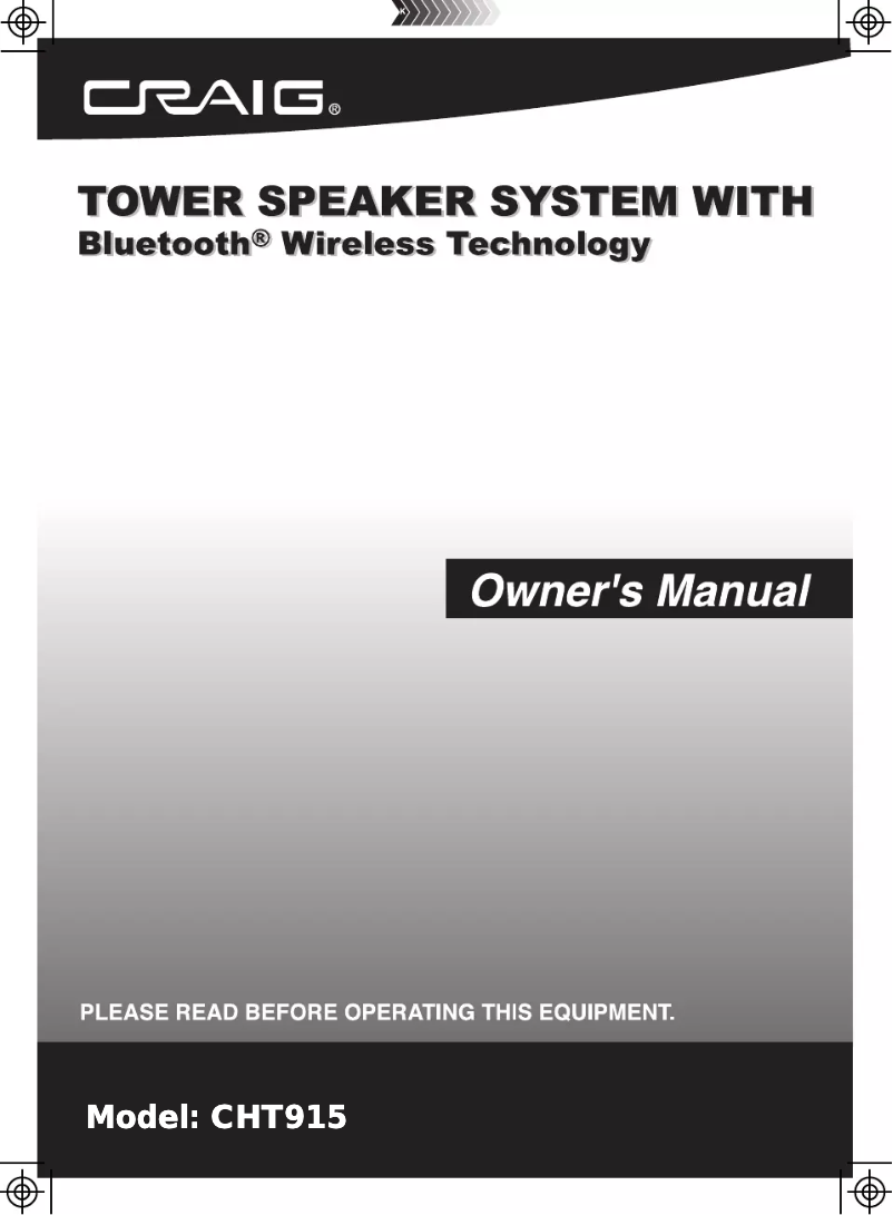 Page 1 de la notice Manuel utilisateur Craig CHT915