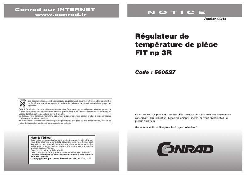 Page n°1 - Manuel utilisateur Eberle FITnp 3R
