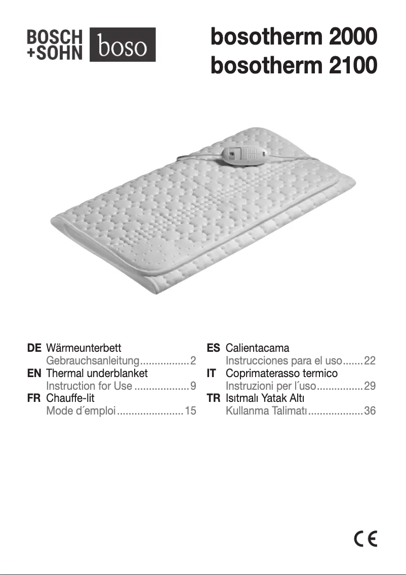 Page 1 de la notice Manuel utilisateur Boso Bosotherm 2100