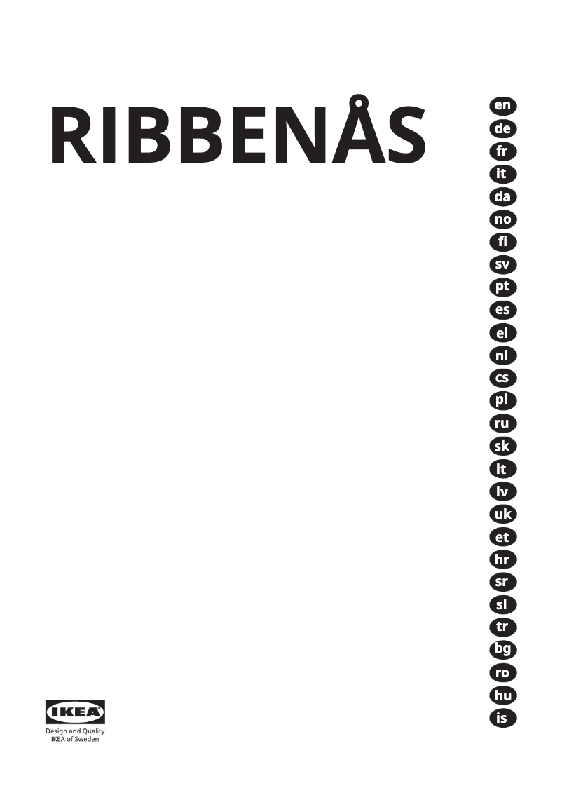 Image de la première page du manuel de l'appareil RIBBENÅS 905.807.59